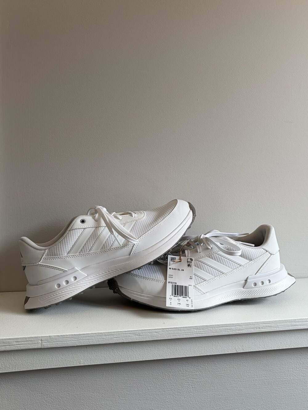 Adidas Women's S2G SL 24 Spikeless Golf Shoes White Size 8 US